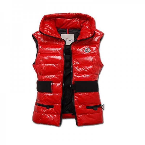 Moncler rosso senza maniche e girovita Casual Donna Gilet uscita